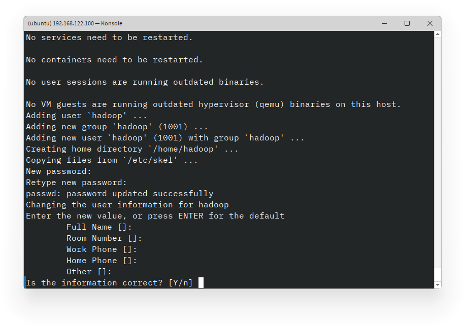 Pembuatan User Hadoop