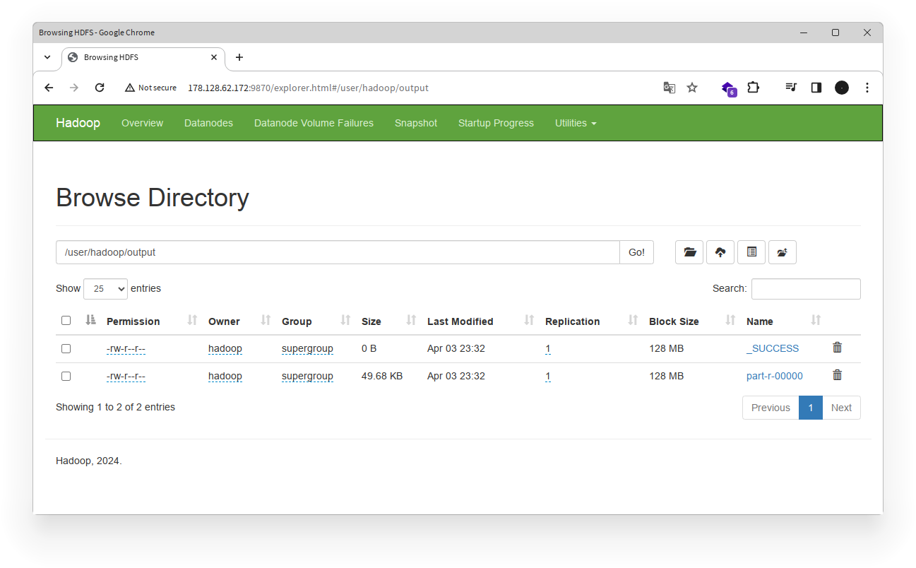 View WordCount Output